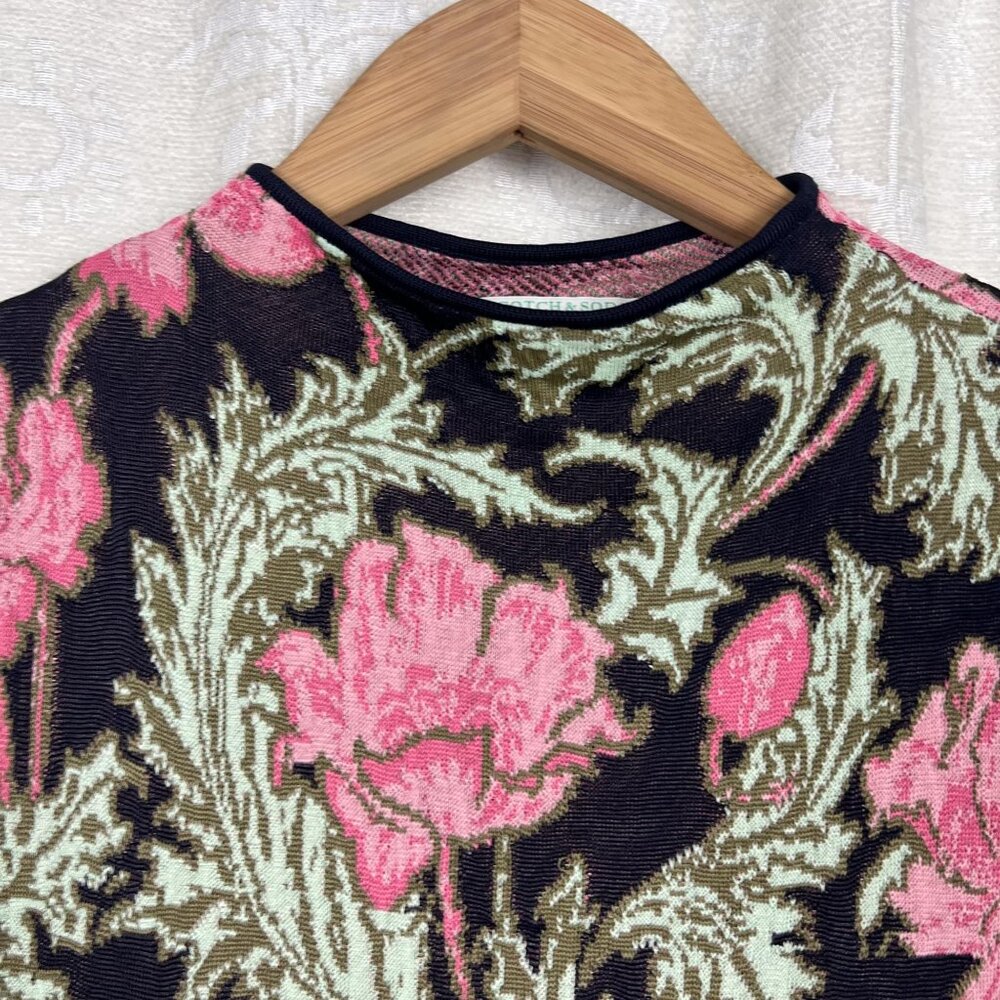 Scotch & Soda El Santo Camaleon stretch knit mock neck sleeveless sweater floral - Picture 3 of 8